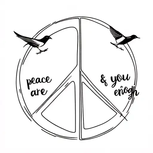 Peace Birds And You Are Enogh Quote Blended Together