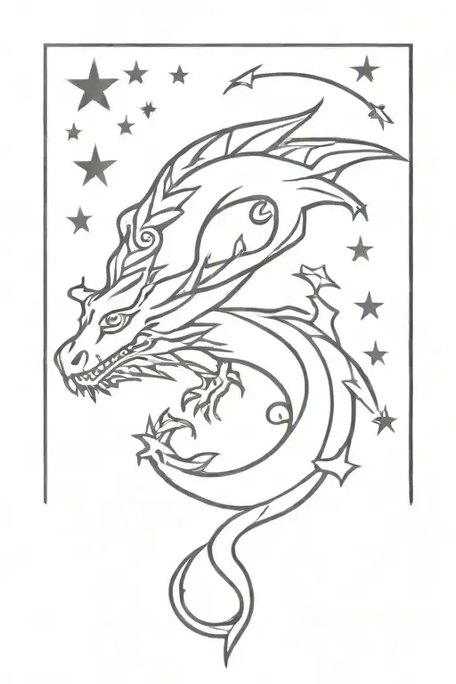 Dragon With Stars
