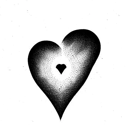 Nature Based With Heart Shape As Outline