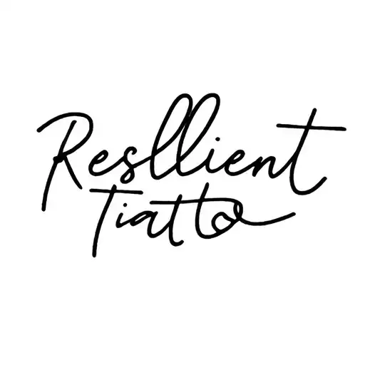 Resilient Fine Line Tattoo In Cursive Writing