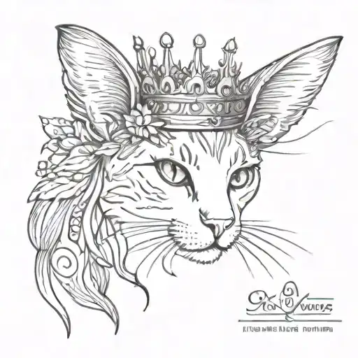 Cute Cat With Wings And Crown