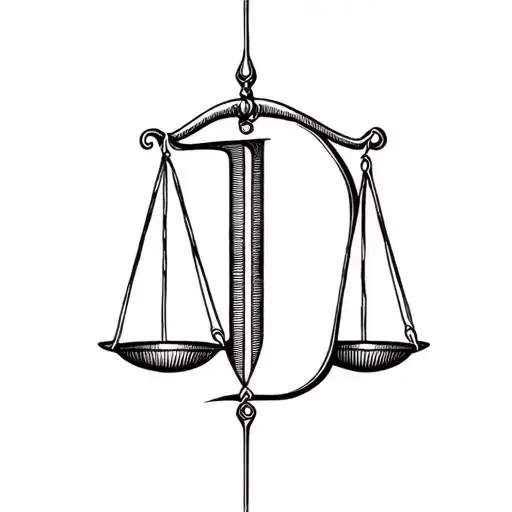 Zodiac Sign Of The Scales And The Letter D In The Seized