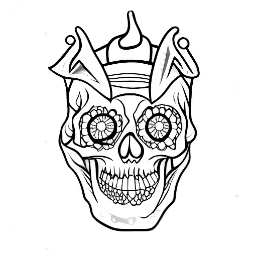 Skull And Suit Whith Horn