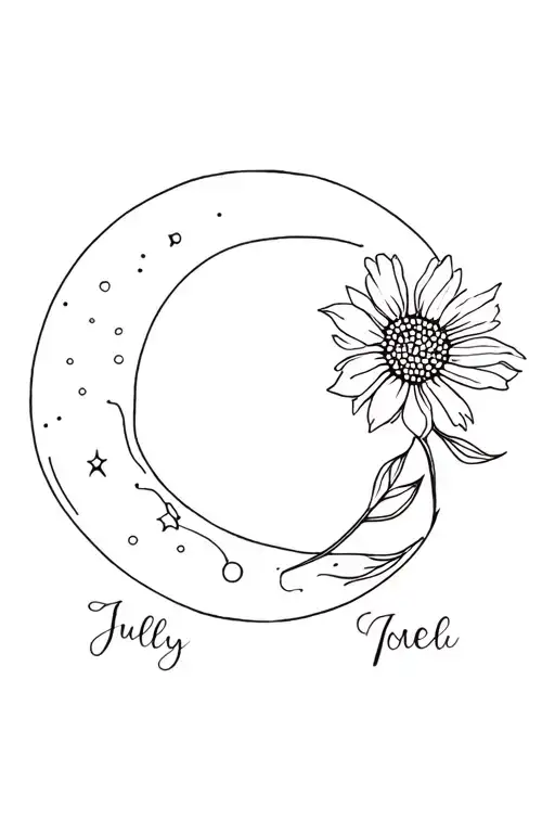 Moon And July Birth Flower