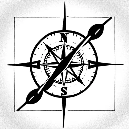 Map From Mexico And Brazil With A Compass