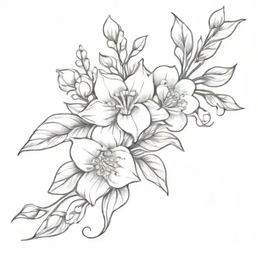 Rose And Lily Of The Valley And Daffodil And Violet Flower Bouquet