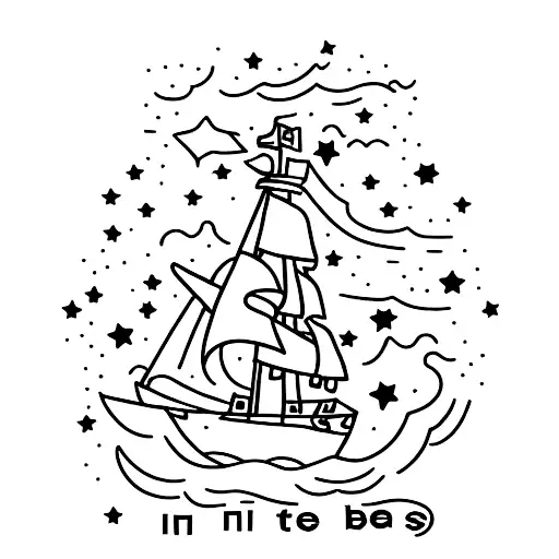 Boat In A Bottle With Stars In Background