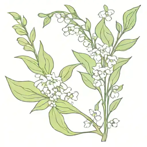 Lily Of The Valley Flower And Holly Flowers In A Bouquet