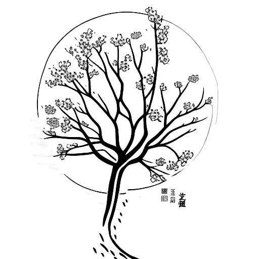 Book Cover With Cherry Blossom Tree