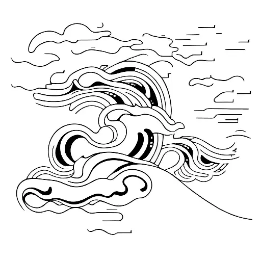 Circuit Board Waves Crashing On A Beach