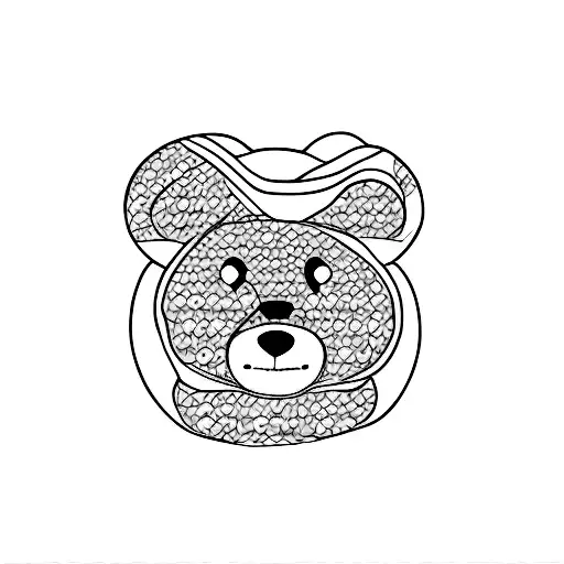 Teddy Bear Line Work Tattoo With Dvw On The Paw