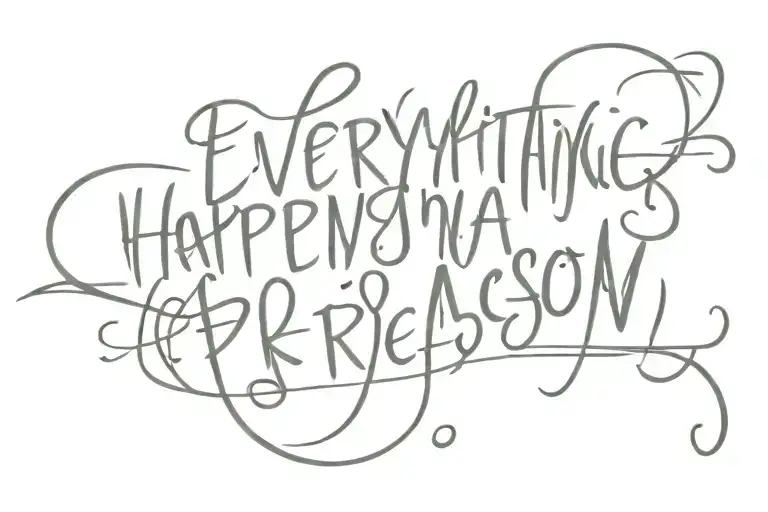 Everything Happens For A Reason Lettering
