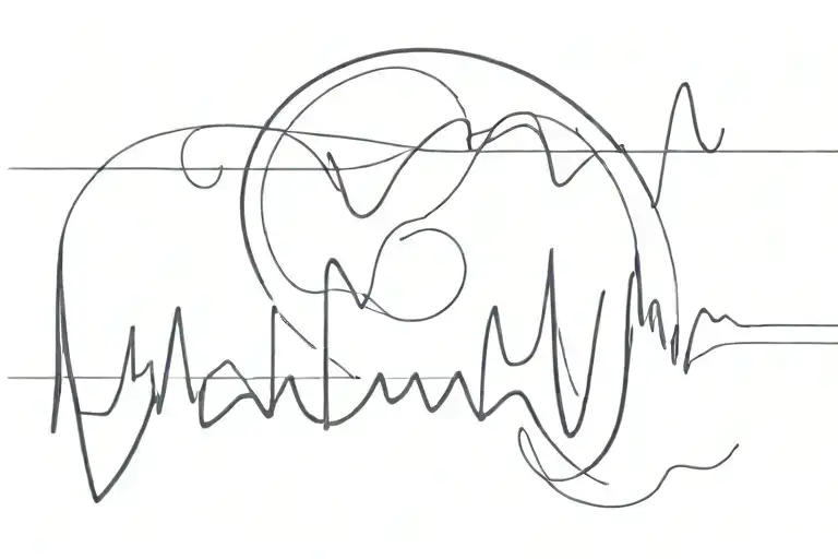 Heartbeat Line Forming The Word