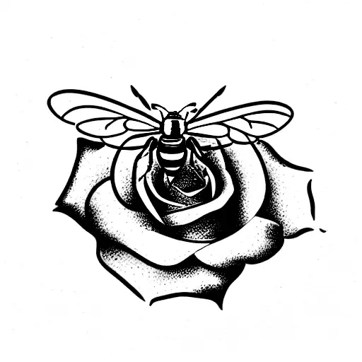 Honey Bee With A Rose And Lavender Foils