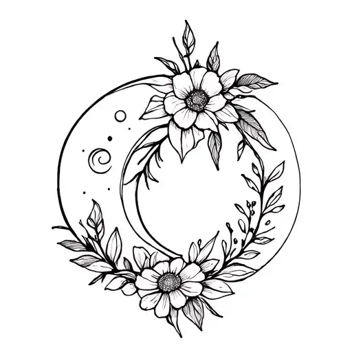 December And June Birth Flower Bouquet Wrap Under Moon And Sun