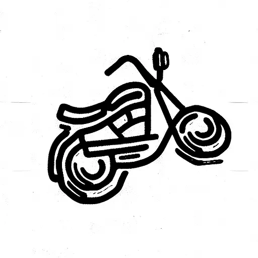 Motorcycle And Saturn Line Design