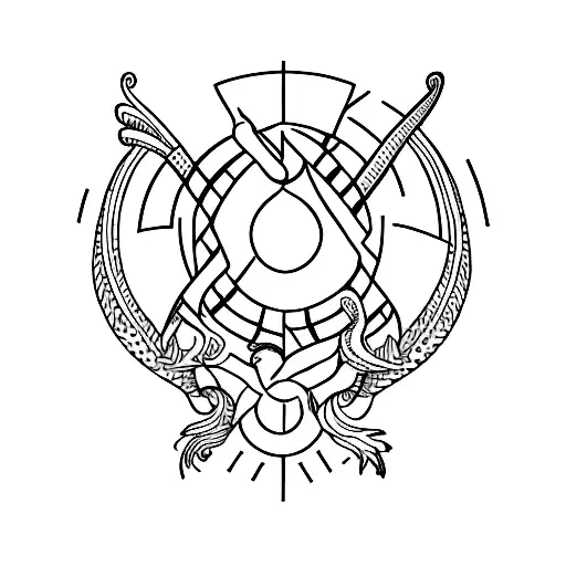 Letter T And N With The Signs Of Scorpio And Taurus In Minimalist Design