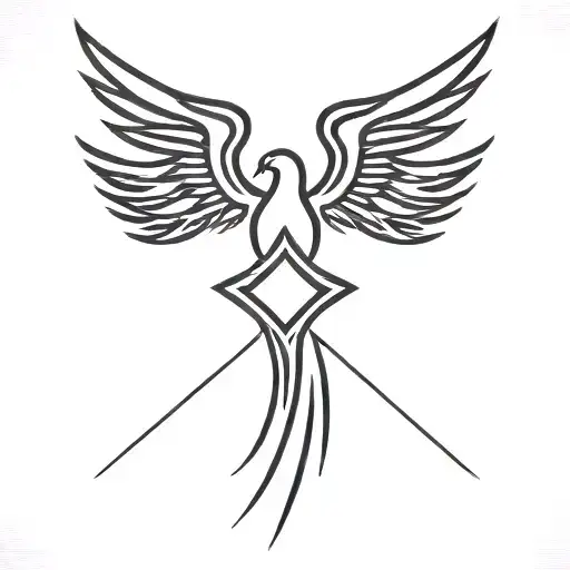 Christian Cross With Phoenix