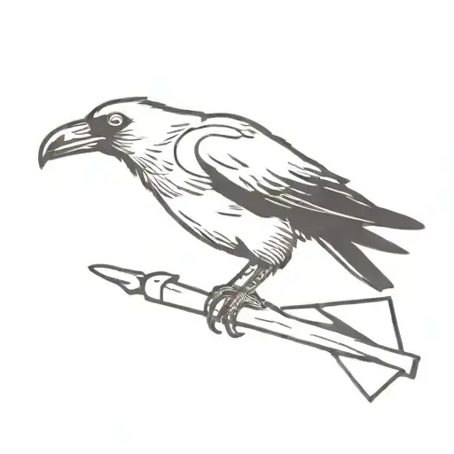 A Minimalist Design Of A Crow Carrying A Book With Death-related Imagery Subtly Integrated