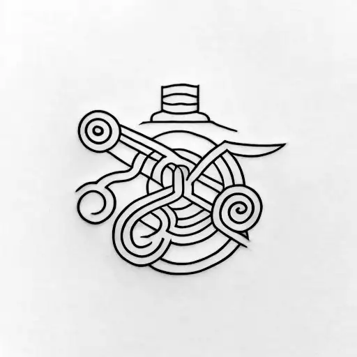 A Minimalist Tattoo Of A Book With Musical Symbols As Bookmarks