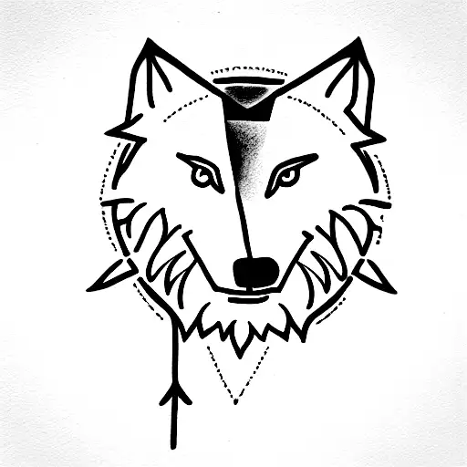 Wolf And Rose With Spear Background