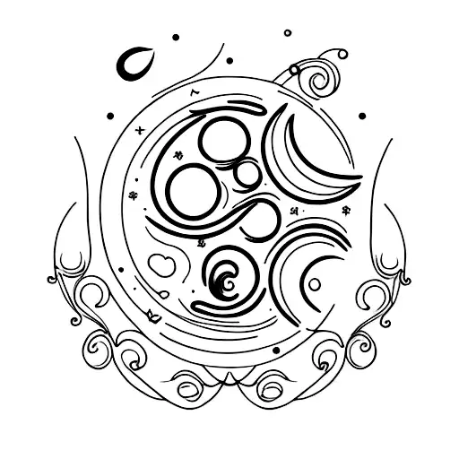 Crescent Moon With A Line Through The Bottom