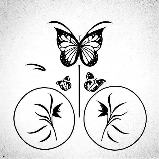 Flower Bird And Butterflies