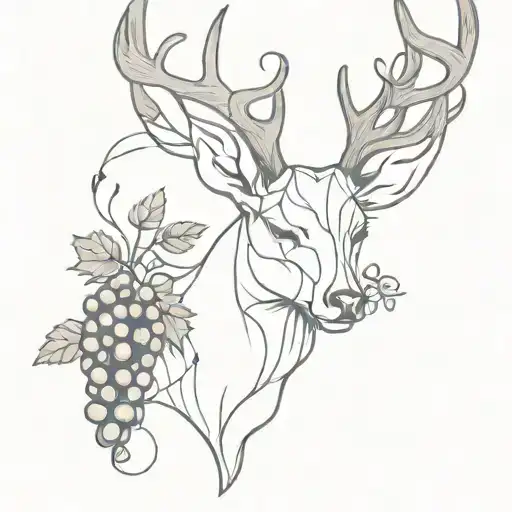 Deer Head And Grapes