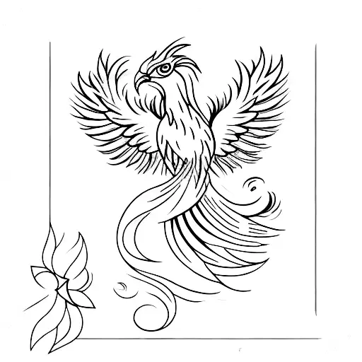 Feminine Flowy Phoenix With Hawk Beak
