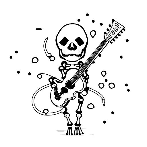 Skelleton With Guitar