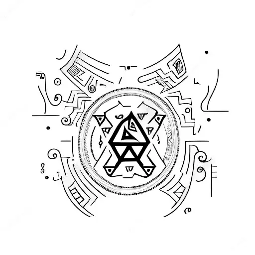 A Minimalist Tattoo Of A Guitar With Chemical Symbols Incorporated Into The Design