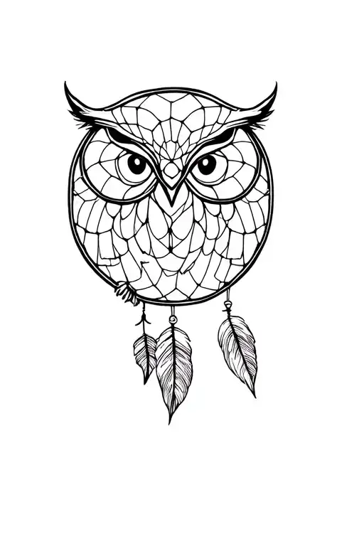 Owl That Holds A Dream Catcher