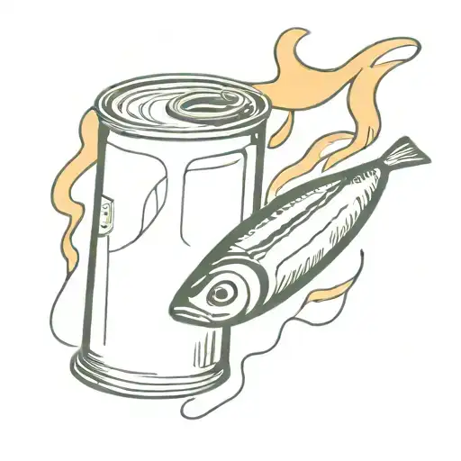 Tinned Sardines On Fire In A Can