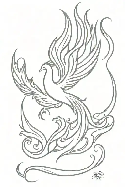Phoenix Rising From The Flames Ashes