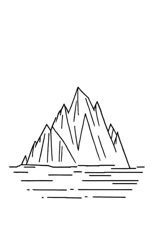 Iceberg Very Simple Black Lines