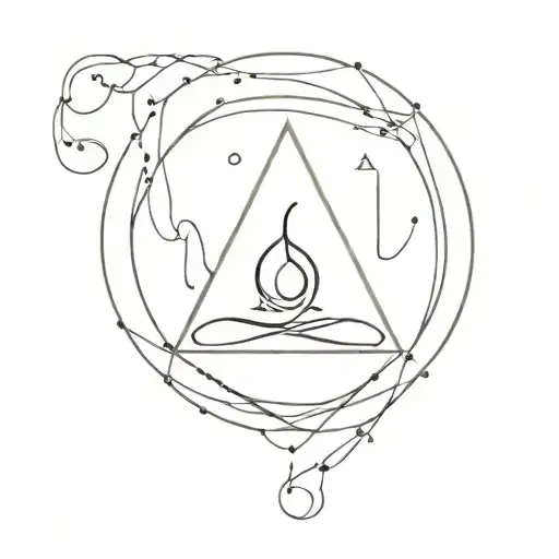 Science Symbol Combined With A Yoga Symbol