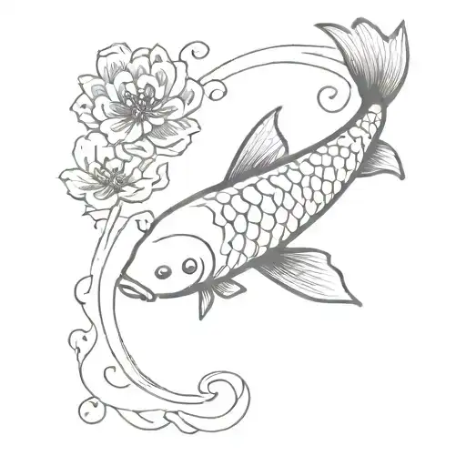 Post Stamp With Koi Fish