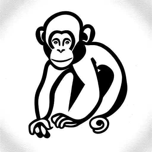 Cute Monkey With Abdominal Scars