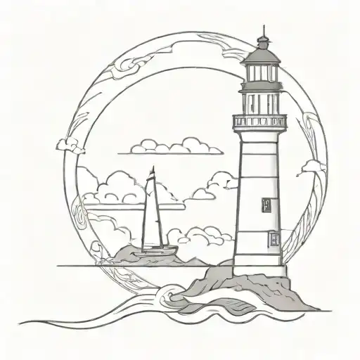 Lighthouse In The Sea
