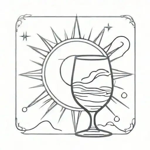 Wine Glass And Sun Rising