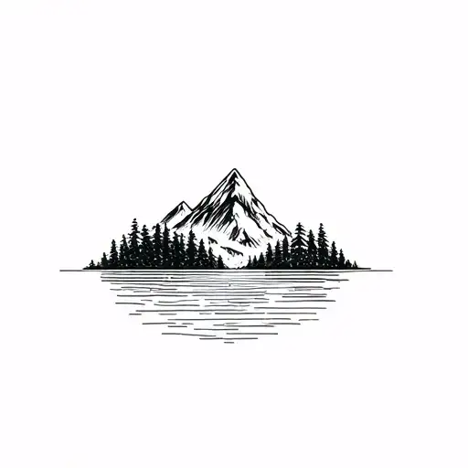Lake And Mountain Peak