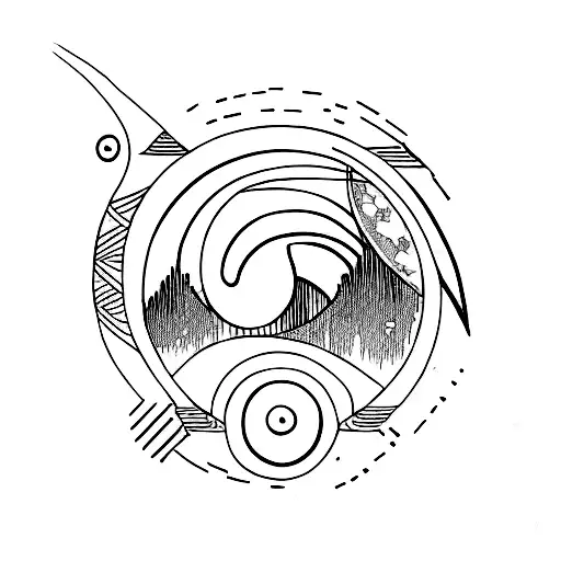 Simple Outline Of A Crescent Moon With A Line Through The Bottom