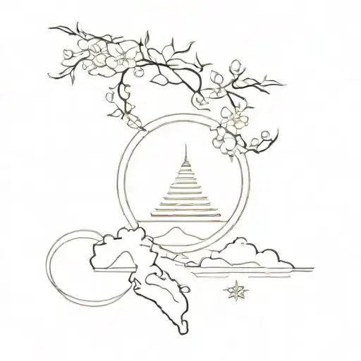 Small Fine Line Tattoo That Represents Southeast Asia