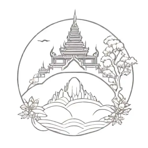 Small Fine Line Tattoo That Represents Thailand Cambodia And Vietnam