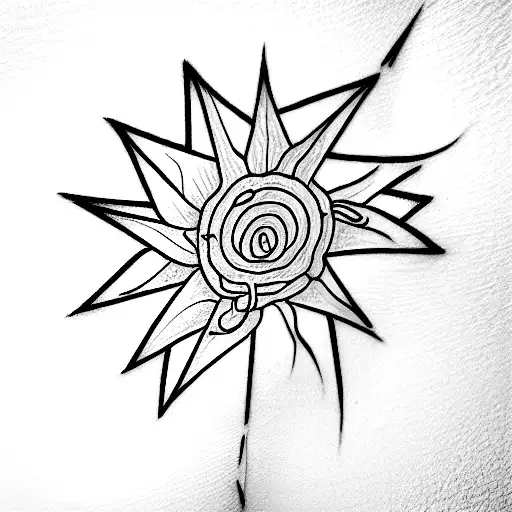 A Retangle Containing A Fine Line Outline Of The Plant From Van Gogh's Starry Night