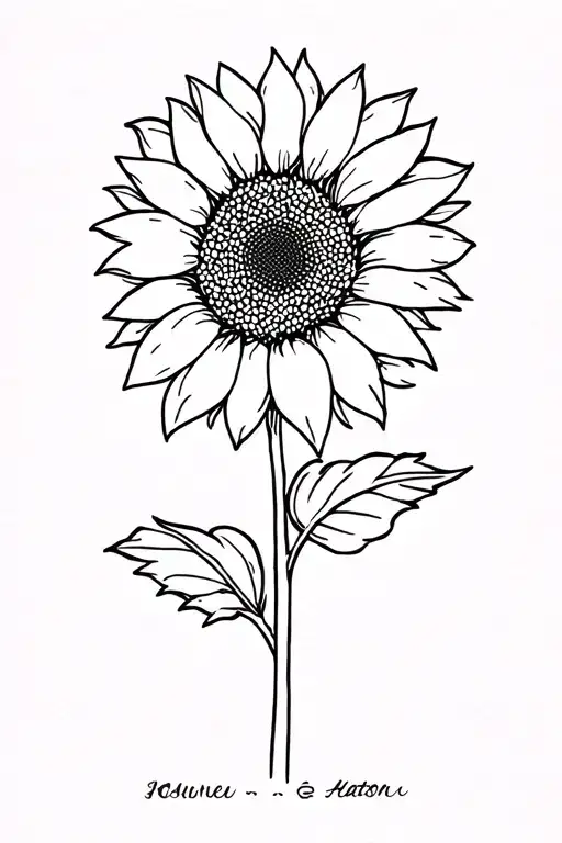 Sunflower With Writing In The Stem