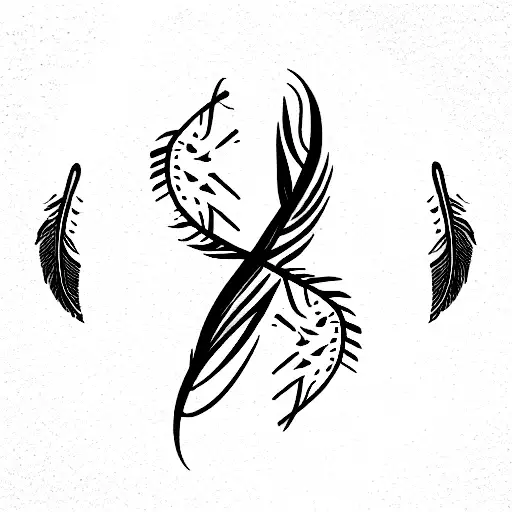 Infinity Symbol With Feathers