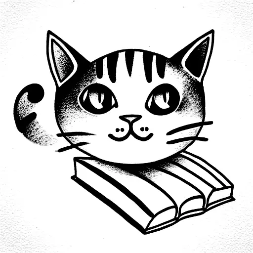 Cat With Books