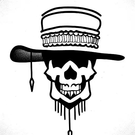 A Skull Of A Lama With A South American Styled Hat On His Head