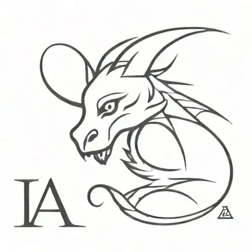 A Dragon Head With A Letter A